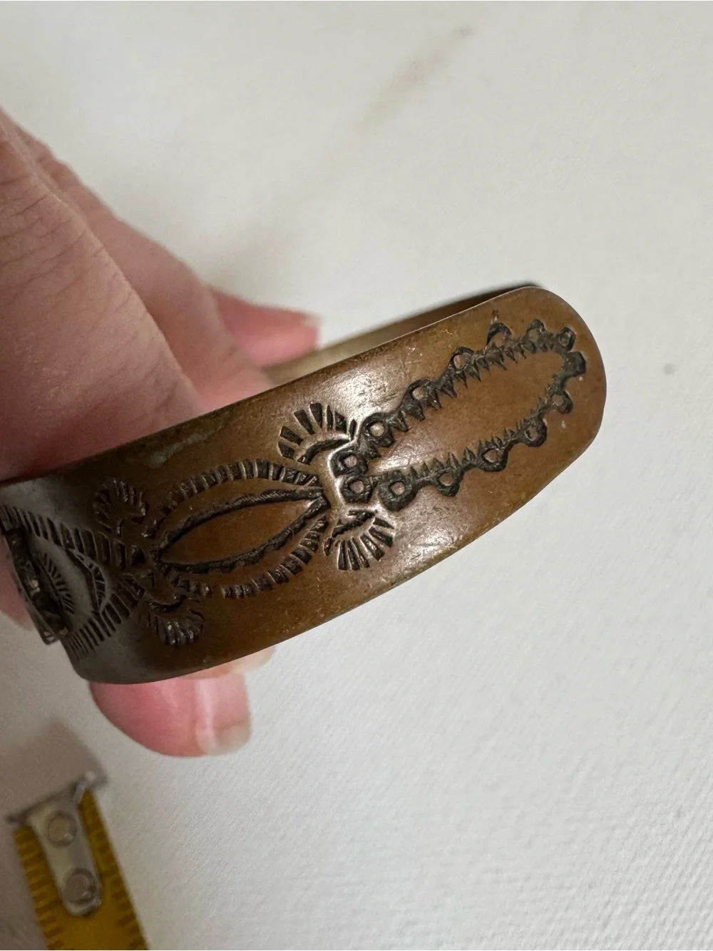 Vtg Nickel Silver Genuine Turquoise Thunderbird Horse Cuff Bracelet Southwest